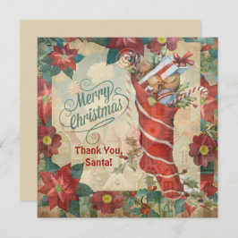 Tarjeta de respuesta de agradecimiento de Santa pa