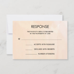 Tarjeta de respuesta de Apricot Watercolor para RS