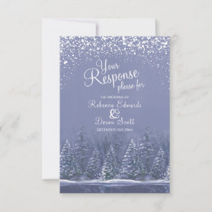tarjeta de respuesta de arte de árboles de bodas d