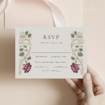 Tarjeta de respuesta de arte nuevo floral borgoña