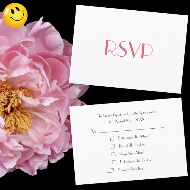 Tarjeta de respuesta de asistencia divertida para  (Funny Custom Party RSVP Reply Fun Invitation Card)