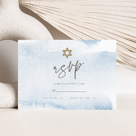 Tarjeta de respuesta de Bar Mitzvah con acuarela a