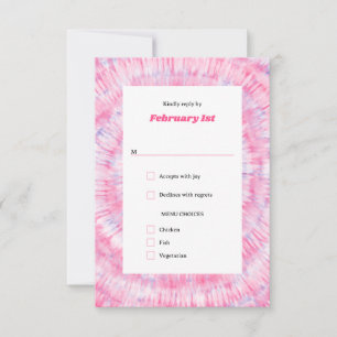 Tarjeta de respuesta de Bat Mitzvah con Tie Dye Ro