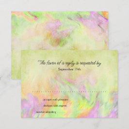 Tarjeta de respuesta de Bat Mitzvah Tie Dye Verde 