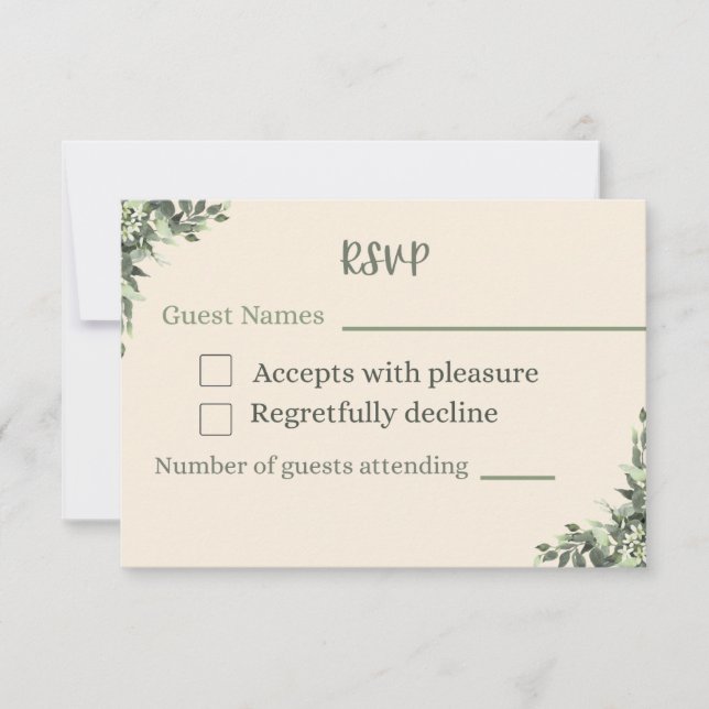 Tarjeta de respuesta de boda (Anverso)