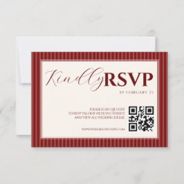Tarjeta de respuesta de boda a rayas clásicas con 