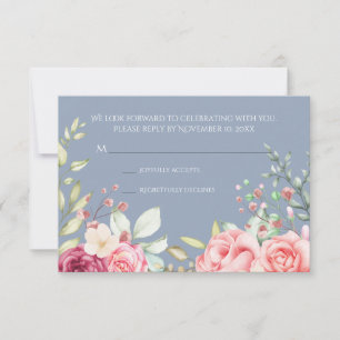 Tarjeta de respuesta de boda Abrazo nupcial