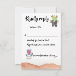 Tarjeta de respuesta de boda alternativa de monstr