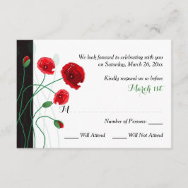 Tarjeta de respuesta de boda | Amapolas rojas | Ne