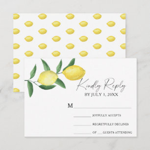 Tarjeta de respuesta de boda - Amarillo cítrico