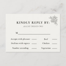 Tarjeta de respuesta de boda Art Deco