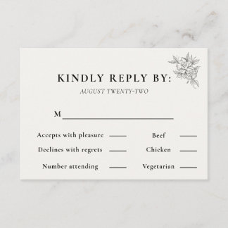 Tarjeta de respuesta de boda Art Deco