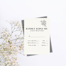 Tarjeta de respuesta de boda Art Deco
