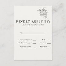 Tarjeta de respuesta de boda Art Deco