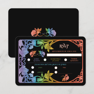Tarjeta de respuesta de boda Art Nouveau acuarela
