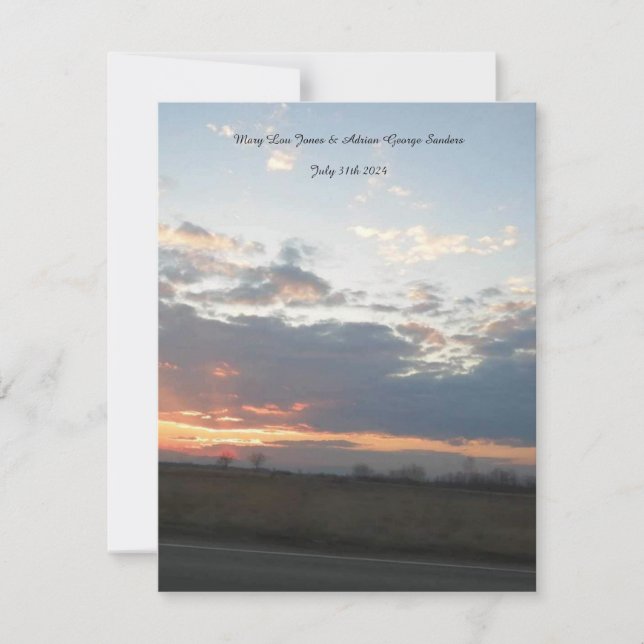 Tarjeta de respuesta de boda Atardecer (Anverso)