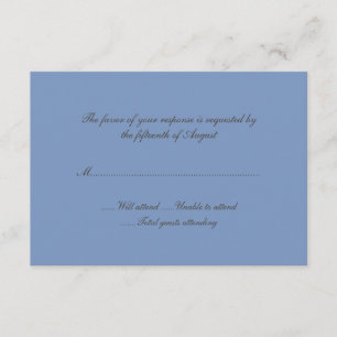Tarjeta de respuesta de Boda azul
