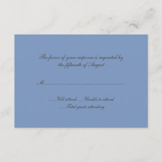 Tarjeta de respuesta de Boda azul