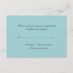 Tarjeta de respuesta de Boda azul Robin Egg