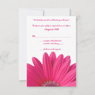 Tarjeta de Respuesta de Boda Blanca con Margarita 