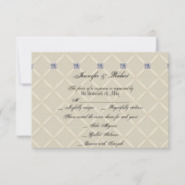 Tarjeta de respuesta de Boda Bling Posh con cubier