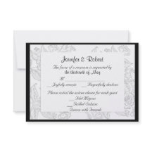 Tarjeta de respuesta de Boda bohemias rojas blanca