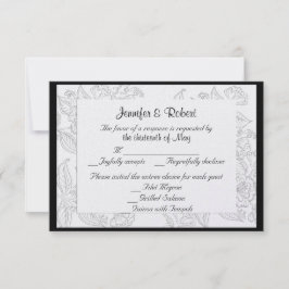 Tarjeta de respuesta de Boda bohemias rojas blanca