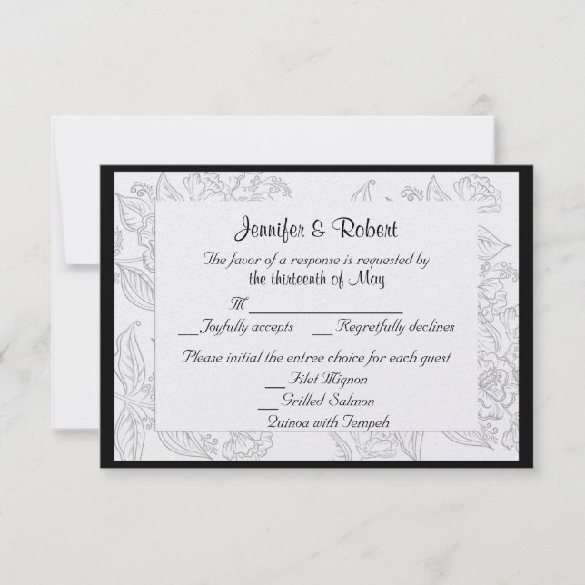 Tarjeta de respuesta de Boda bohemias rojas blanca (Anverso)