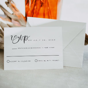 Tarjeta de respuesta de boda bohemio minimalista J
