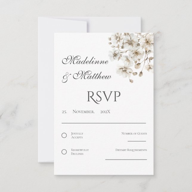 Tarjeta de respuesta de boda boho (Anverso)
