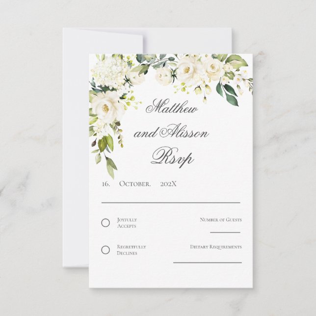 Tarjeta de respuesta de boda boho (Anverso)