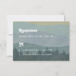 Tarjeta de respuesta de boda boho Blue Mountains &
