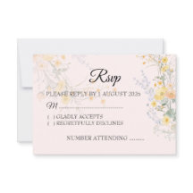 Tarjeta de Respuesta de Boda Botánica de Flor Silv