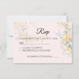 Tarjeta de Respuesta de Boda Botánica de Flor Silv