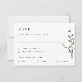 Tarjeta de Respuesta de Boda Botánica de Rama de Á