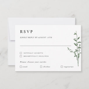 Tarjeta de Respuesta de Boda Botánica de Rama de Á