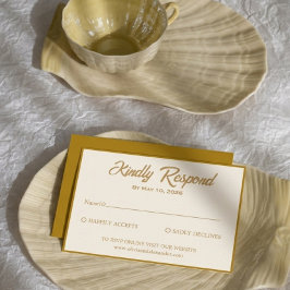 Tarjeta de respuesta de boda botánica elegante en