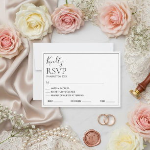 Tarjeta de Respuesta de Boda Botánica Minimalista