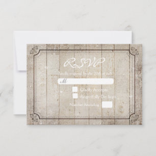 Tarjeta de Respuesta de Boda Campestre de Madera R
