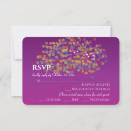 Tarjeta de respuesta de boda Cassis Purple de Love