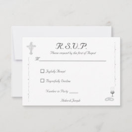 Tarjeta de respuesta de boda católica Gracia Nupci