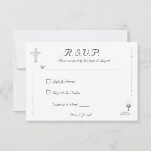 Tarjeta de respuesta de boda católica Gracia Nupci