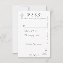 Tarjeta de respuesta de boda católica Gracia Nupci