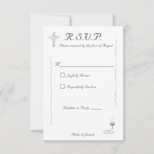 Tarjeta de respuesta de boda católica Gracia Nupci