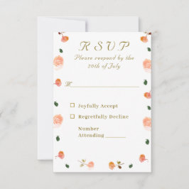 Tarjeta de respuesta de boda católica Terracotta R