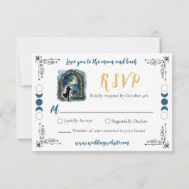 Tarjeta de respuesta de boda celestial 'Te amo has
