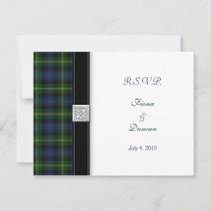 Tarjeta de respuesta de boda celta Gordon Tartan