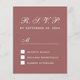Tarjeta de respuesta de boda Cinnamon Rose para RS