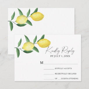 Tarjeta de respuesta de boda - Citrus amarillo