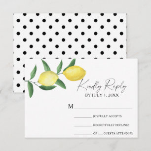 Tarjeta de respuesta de boda - Citrus amarillo